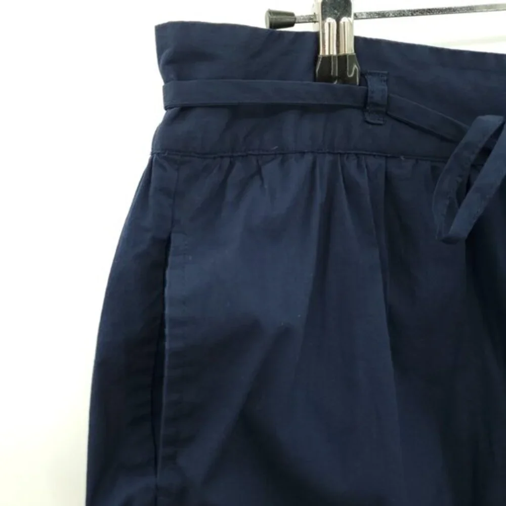Jason Wu High Waisted Cotton Shorts Large Navy Blue
